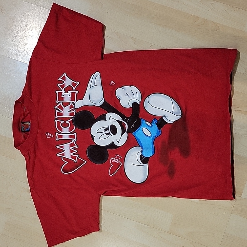 Disney 90s Mickey Unlimited 'Jerry Leigh' Red T shirt Adult Medium